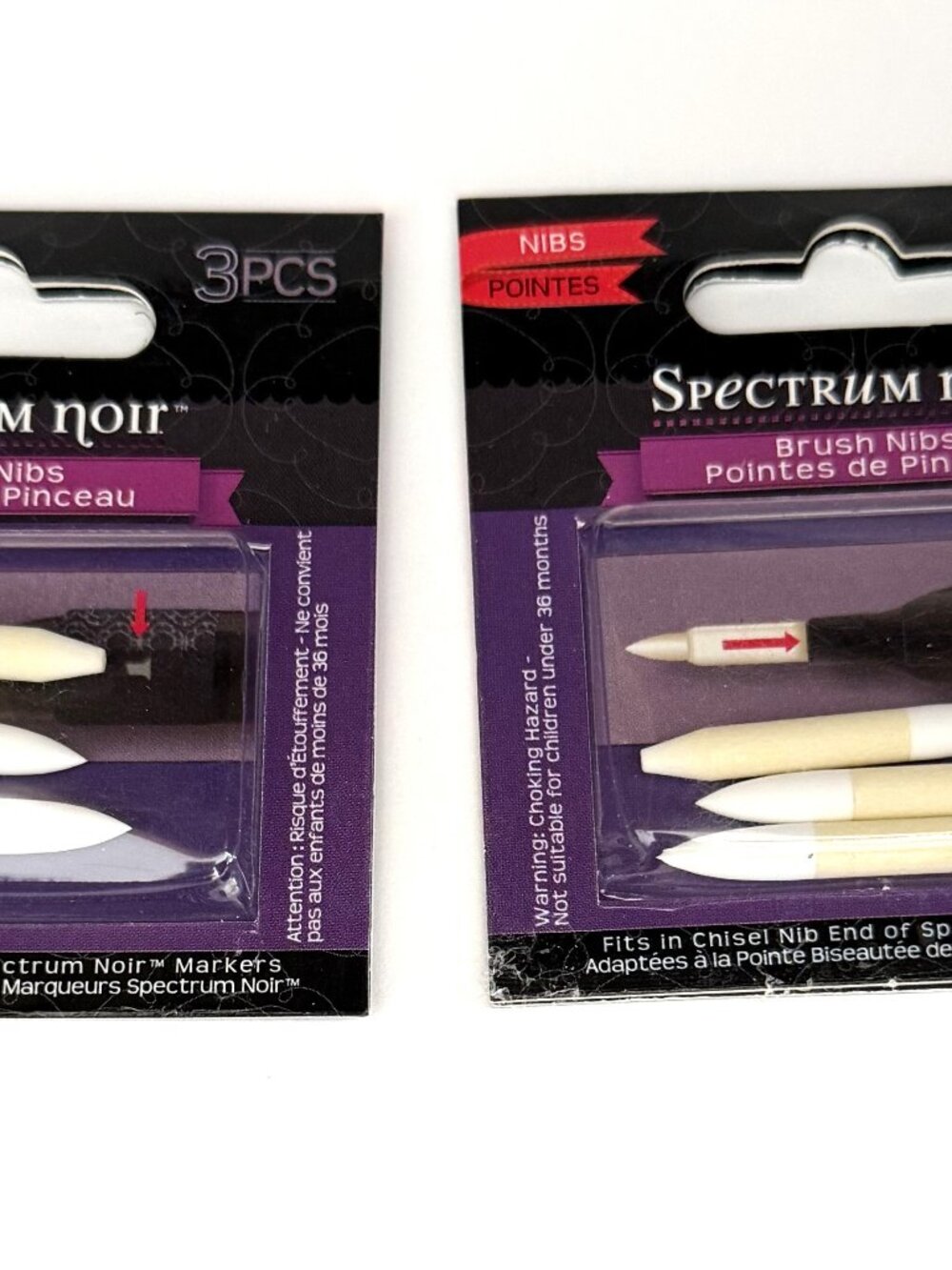 2 Spectrum Noir Replacement Flat & Point Nibs for Alcohol Markers Pens 3 Pack